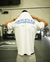 Load image into Gallery viewer, Boxing Athletic Dept Tee - Vintage White/Cobalt Blue