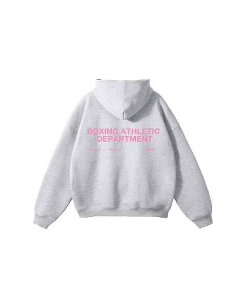 Boxing Athletic Dept Hoodie - Grey Marle/Pink