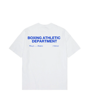 Load image into Gallery viewer, Boxing Athletic Dept Tee - Vintage White/Cobalt Blue
