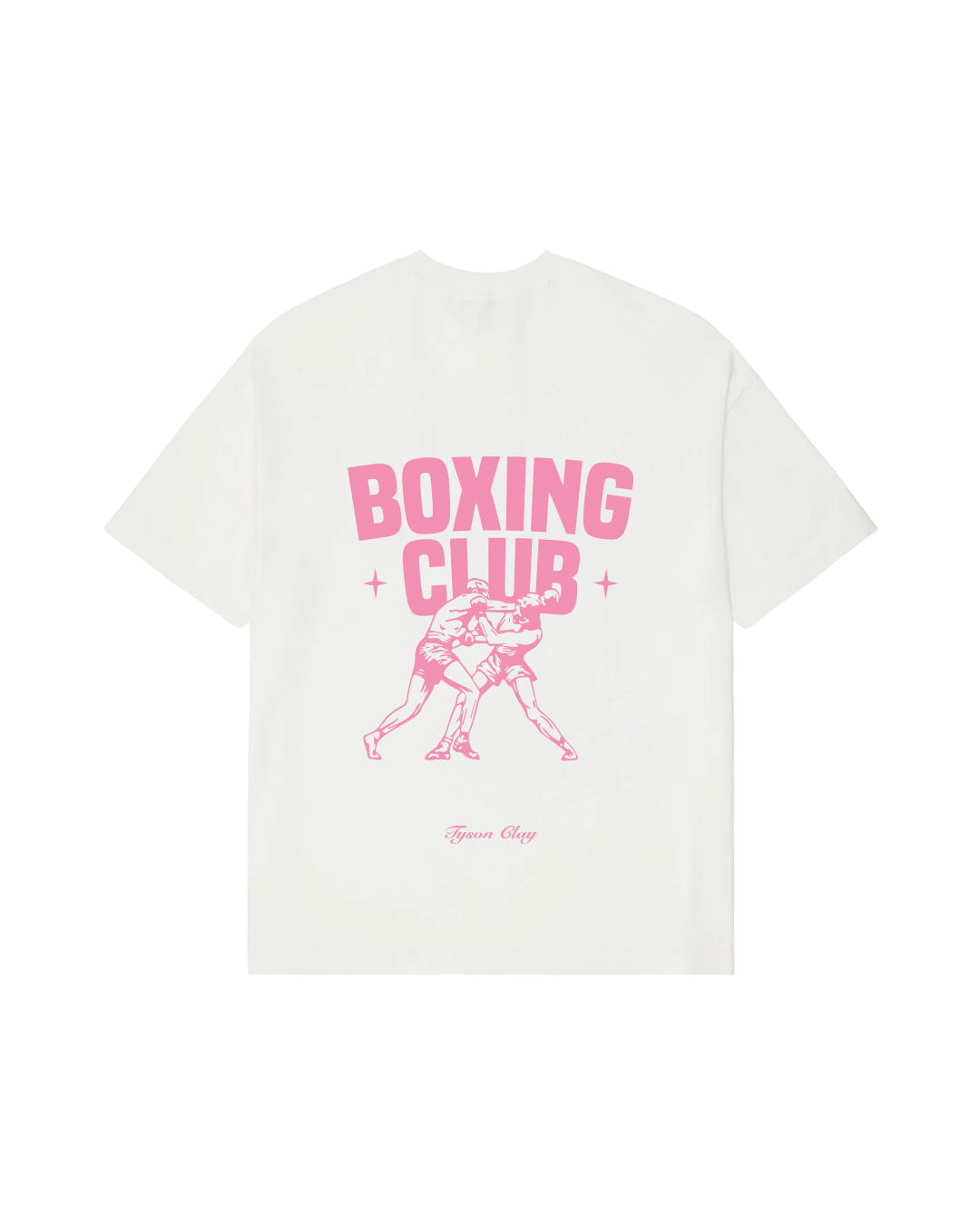 Boxing Club Tee - Pink Print Vintage White